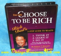 Image for You Can Choose to Be Rich - Rich Dad’s 3-Step Guide to Wealth 2001 Boxed Cassettes COMPLETE Set (12 Cassette Tapes + UNUSED Workbook + Debt Eliminator Calculator) <b><span style='color:red'>*****MEDIA MAIL SHIPPING INCLUDED – DOMESTIC ORDERS ONLY!*****</span></b><span style='color:purple'>